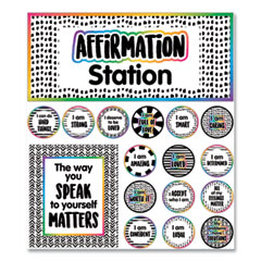 Motivational Bulletin Board Sets, Affirmation Station, Multicolor, 13.8 x 16, 32 Pieces