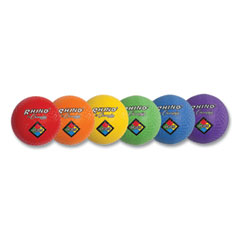 Playground Ball Set, 8.5" Diameter, Assorted Colors, 6/Set