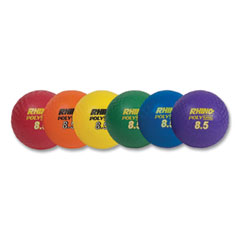 Rhino Playground Ball Set, 8.5" Diameter, Assorted Colors, 6/Set