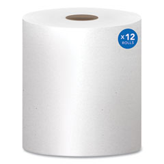 Essential 100% Recycled Fiber Hard Roll Towel, 1-Ply, 8" x 800 ft, 1.5" Core, White, 12 Rolls/Carton