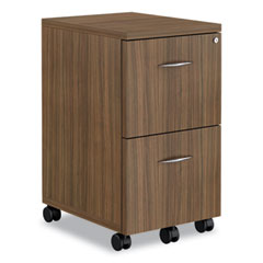 Alera Valencia Series Mobile Pedestal, Left or Right, 2 Legal/Letter-Size File Drawers, Modern Walnut, 15.38" x 20" x 26.63"