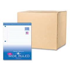 Loose Leaf Paper, 8 x 10.5, 3-Hole Punched, Wide Rule, White, 150 Sheets/Pack, 24 Packs/Carton, Ships in 4-6 Business Days