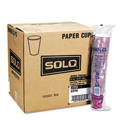 Solo Bistro Design Hot Drink Cups, Paper, 12oz, Maroon, 50/Bag, 20 Bags/Carton