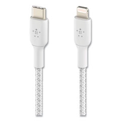 BOOST CHARGE Braided Apple Lightning to USB-C ChargeSync Cable, 3.3 ft, White