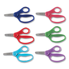 Kids Scissors, Rounded Tip, 5" Long, 1.75" Cut Length, Straight Handles, Randomly Assorted Colors