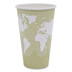 World Art Renewable and Compostable Hot Cups, 16 oz, 50/Pack, 20 Packs/Carton