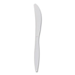 Mediumweight Polypropylene Cutlery, Knife, White, 1000/Carton