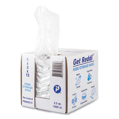 Food Bags, 3.5 qt, 0.68 mil, 6" x 15", Clear, 1,000/Carton