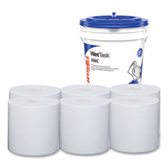 Power Clean Wipers for WetTask Customizable Wet Wiping System with (1) Bucket, 12 x 12.5, Unscented, 95/Roll, 6 Rolls/Carton