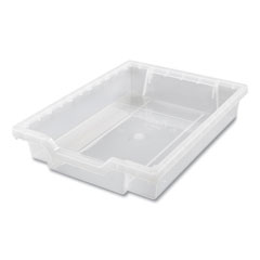 F1 Shallow Trays for Gratnells Storage Frames and Trolleys, 1 Section, 1.85 gal, 12.28" x 16.81" x 3.25", Trans Frost, 8/Pack