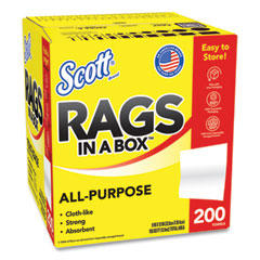 Rags in a Box, POP-UP Box, 12 x 9, White, 200/Box