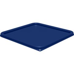 Squares Food Storage Container Lid, 11.38 x 11.38 x 0.63, Blue, Plastic