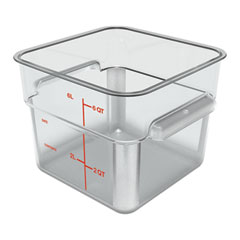 Squares Polycarbonate Food Storage Container, 6 qt, 8.75 x 8.75 x 7.31, Clear, Plastic