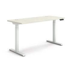 Coordinate Height Adjustable Desk Bundle 2-Stage,58" x 22" x 27.75" to 47", Silver Mesh/Designer White,Ships in 7-10 Bus Days