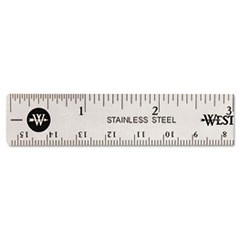 Stainless Steel Office Ruler With Non Slip Cork Base, 6