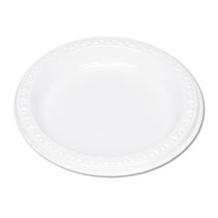 Plastic Dinnerware, Plates, 6" dia, White, 125/Pack