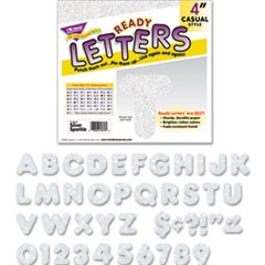 Ready Letters Sparkles Letter Set, Silver Sparkle, 4
