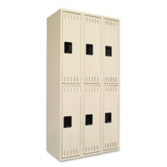 Double Tier Locker, Triple Stack, 36w x 18d x 72h, Sand