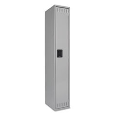 Single-Tier Locker, One Locker with Hat Shelf and Coat Rod, 12w x 18d x 72h, Medium Gray