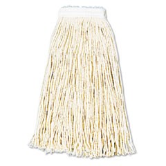 Premium Cut-End Wet Mop Heads, Cotton, 16oz, White, 12/Carton