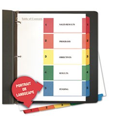 Deluxe Table of Contents Dividers for Printers, 5-Tab, 1 to 5; Table Of Contents, 11 x 8.5, White, 6 Sets