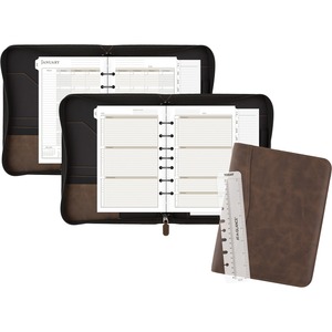 At-A-Glance Brown Zipcase Desk Binder Starter Set