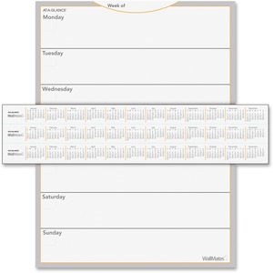 At-A-Glance WallMates Self-Adhesive Dry Erase Weekly Plan Surface