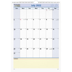 At-A-Glance QuickNotes Academic Monthly Wall Calendar