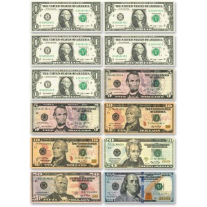 Ashley Us Dollar Bill Set Die-cut Magnets