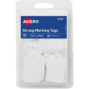 Avery Marking Tags, Strung, 1-3/4" x 1-3/32" , 100 Tags (6732)