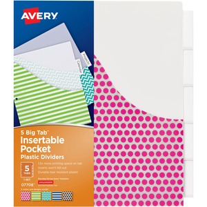 Avery Big Tab Insertable Plastic Pocket Dividers