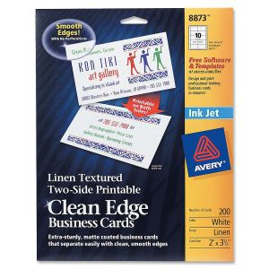 Avery® Clean Edge Business Cards, White Textured, 200 (08873)