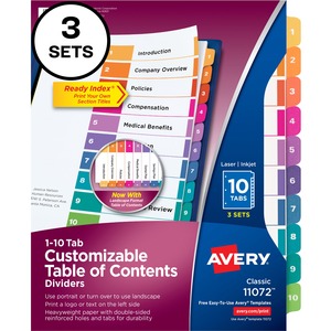 Avery® Ready Index Custom TOC Binder Dividers