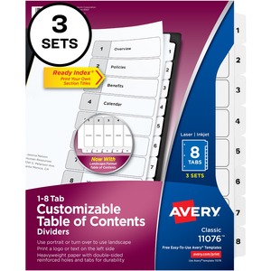 Avery® Ready Index Classic Tab Binder Dividers