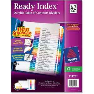 Avery® Ready Index A-Z Table of Contents Dividers