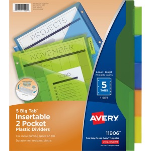 Avery Big Tab Insertable 2-Pocket Dividers