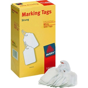Avery Marking Tags, Strung, 2-3/4" x 1-11/16" , 1,000 Tags (12201)