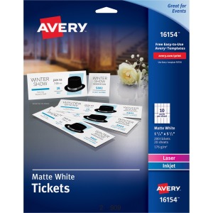 Avery® Blank Tickets with Tear-Away Stubs