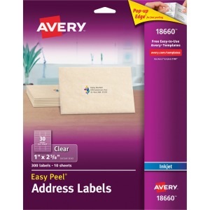 Avery® Matte Clear Address Labels - Sure Feed Technology