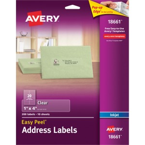 Avery® Easy Peel Inkjet Printer Mailing Labels