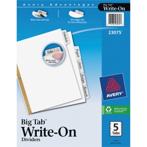 Avery® Big Tab Eraseable Write-On Dividers