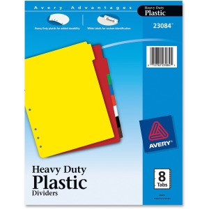 Avery® Plastic Tab Dividers w/ White Labels