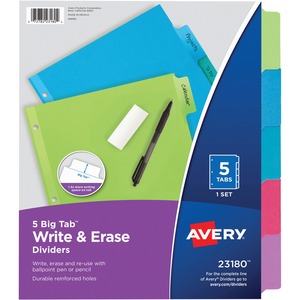 Avery® Big Tab™ Write & Erase Dividers 5 tabs, 1 set