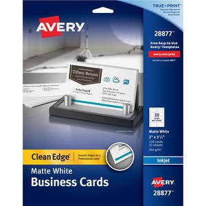 Avery Clean Edge Business Cards, 2" x 3.5" , White, 120 (28877)