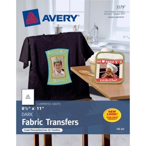 Avery® Heat Transfers for Dark Fabric, 8.5" x 11" , 5 Sheets (3279)