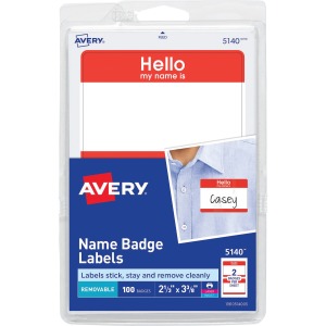 Avery® Border Print/Write Hello Name Badges