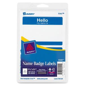 Avery® Border Print/Write Hello Name Badges