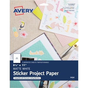 Avery® Matte White Sticker Project Paper