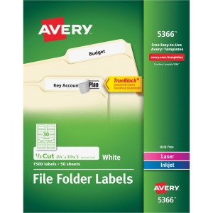 Avery TrueBlock File Folder Labels