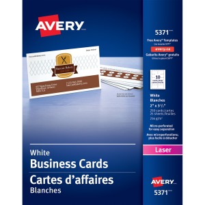 Avery® Micro-Perforated Business Cards for Laser Printers, 2" x 3"